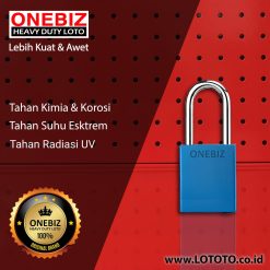 ONEBIZ Aluminium Padlock Blue OB 14-BDA23D Body Size 38x46x19mm Shackle Height 38mm Oxidation Surface with 2 key