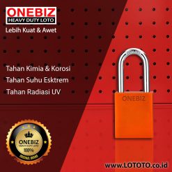 ONEBIZ Aluminium Padlock Orange OB 14-BDA27D Body Size 38x46x19mm shackle height 38mm Oxidation Surface with 2 key