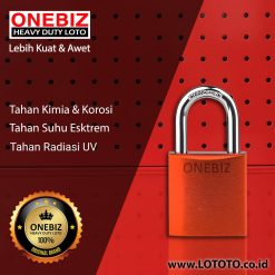 ONEBIZ Aluminium Padlock Orange OB14-BDA47 5mm Diameter Shackle 33x33x20mm Oxidation Surface with 2 key