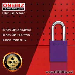 ONEBIZ Aluminium Padlock Purple OB 14-BDA28D Body Size 38x46x19mm Shackle Height 38mm Oxidation Surface with 2 key