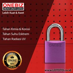 ONEBIZ Aluminium Padlock Purple OB14-BDA48 5mm Diameter Shackle 33×33×20mm Oxidation Surface with 2 key