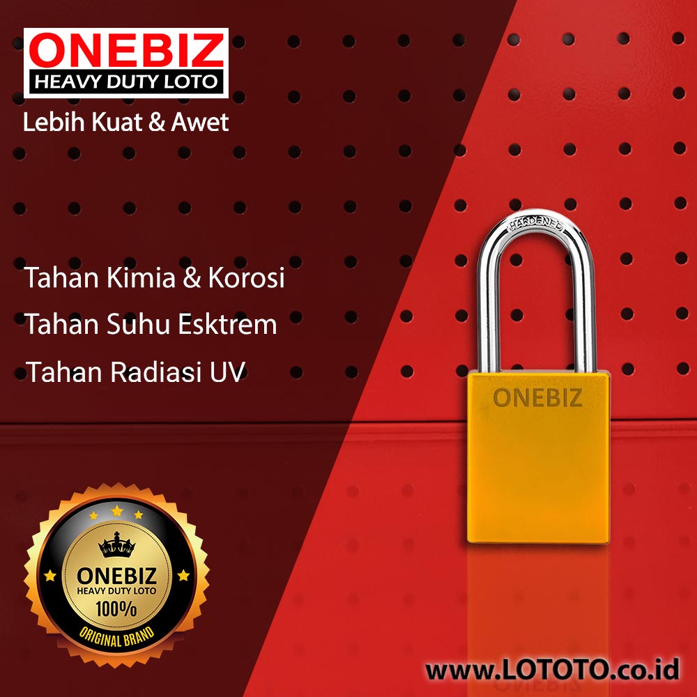 ONEBIZ Aluminium Padlock Yellow OB 14-BDA22D Body Size 38x46x19mm Shackle Height 38mm oxidation surface with 2 key ONEBIZ Aluminium Padlock Yellow OB 14-BDA22D Body Size 38x46x19mm Shackle Height 38mm oxidation surface with 2 key