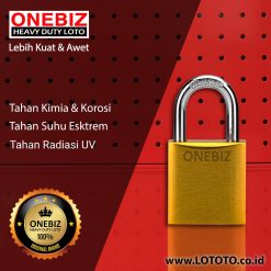 ONEBIZ Aluminium Padlock Yellow OB14-BDA42 5mm Diameter Shackle 33×33×20mm Oxidation Surface with 2 key