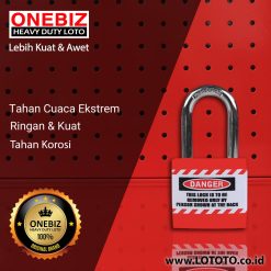 ONEBIZ Jacket Safety Padlock Red OB 14-BDJ21 A×B×C×D 36×6×39×42 mm