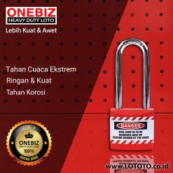 ONEBIZ Jacket Safety Padlock Red OB 14-BDJ31 A×B×C×D 65×6×39×42 mm