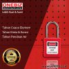 ONEBIZ Thin Steel Shackle Safety Padlock Red OB 14-BDG71-B 4D×38H mm Thin Stainless Steel Shackle B type KD with 2 key