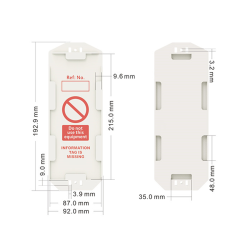ONEBIZ Scaffolding Tag OB 14-BDP34 Body Material ABS/PA6 (many colors available) Insert Card Material PVC 250×92×6mm