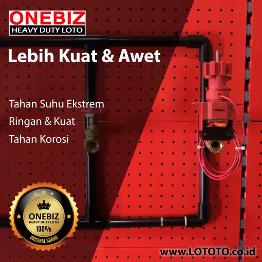 ONEBIZ Universal Valve Lockout OB 14-BDF33 Studdle Height 170mm Cable 3.2mmD × 2.4mL Suitable For Handle Witdth ≤4cm Handle Thickness ≤2.8cm