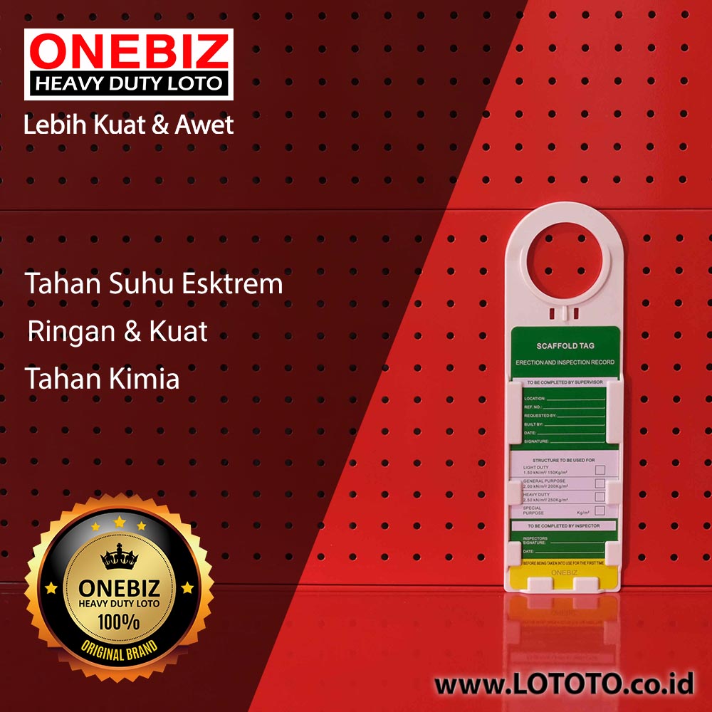 ONEBIZ Scaffolding Tag OB 14-BDP33 Body Material ABS/PA6 (many colors available) Insert Card Material PVC 309×92×6mm