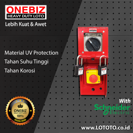 ONEBIZ Heavy Duty LOTO Box Vertical OB 14-OB07 Loto Box Vertical Safety Heavy Duty with Switch Button+Emergency Button+Padlock