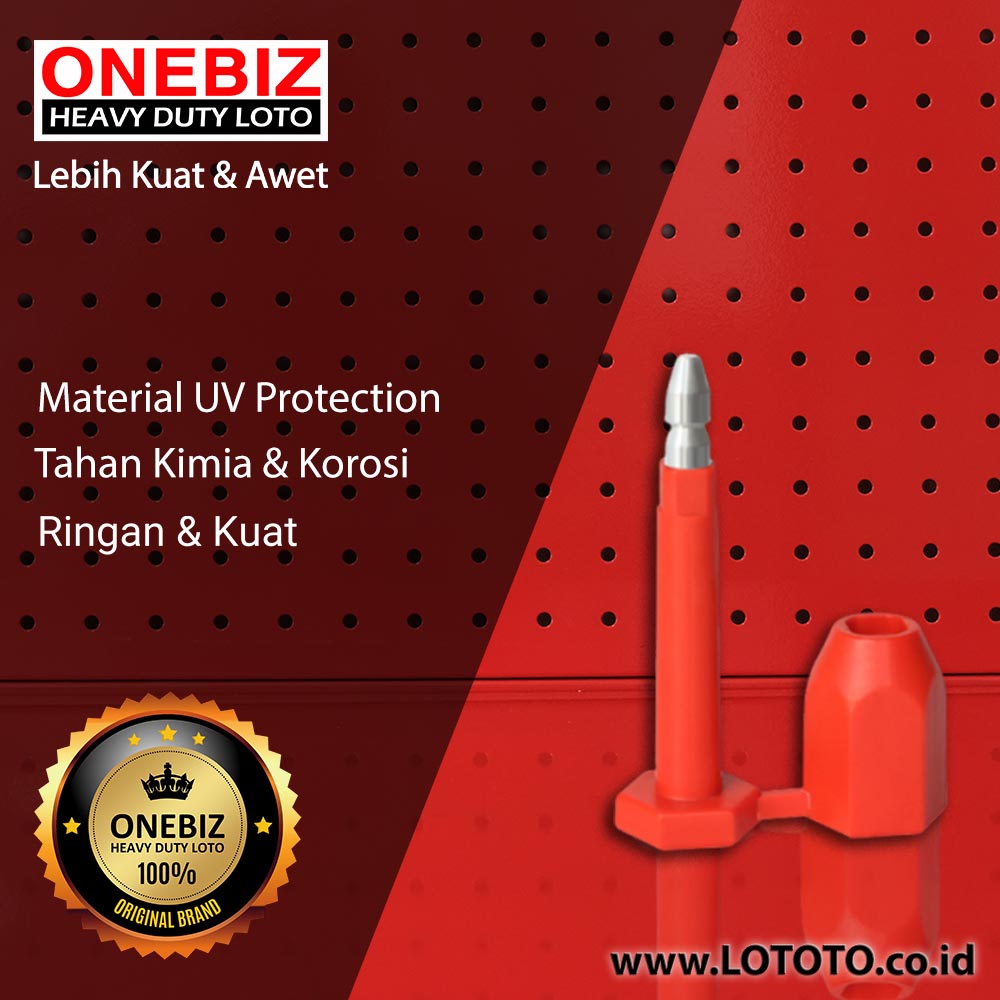 ONEBIZ Bukket Seal Lock OB 14-BDQF06 ABS+Q235 Steel Outer Diameter 19mm with External Pressure Grain and Base Plate Red ONEBIZ Bukket Seal Lock OB 14-BDQF07 ABS+Q235 Steel Outer Diameter 22mm Hexagonal Red