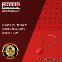 ONEBIZ Hexagonal Plastic Seal Lock OB 14-BDQF01 ABS Material 1.8mm Dia*300mm Length Steel Cable Red