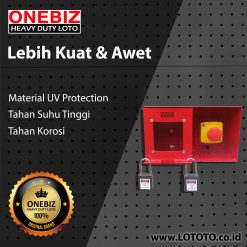 ONEBIZ Heavy Duty LOTO Box Horizontal OB 14-OB05-H Loto Box Safety Device Heavy Duty+Emergency Push Button+Padlock