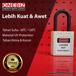 ONEBIZ Compact Safety Electrical Padlock White OB 14-BDG16U Thermoplastic Safety Padlock