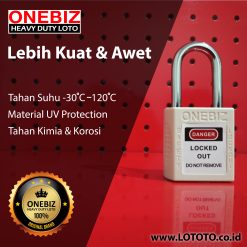 ONEBIZ Compact Safety Padlock White OB 14-BDG06U Thermoplastic Safety Padlock