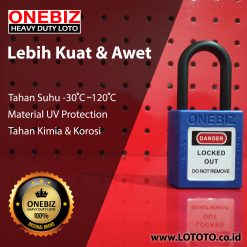 ONEBIZ Compact Safety Electrical Padlock Navy Blue OB 14-BDG13UN Thermoplastic Safety Padlock