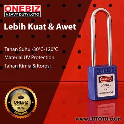 ONEBIZ Long Shackle Safety Padlock New Blue OB 14-BDG23UN Thermoplastic Safety Padlock