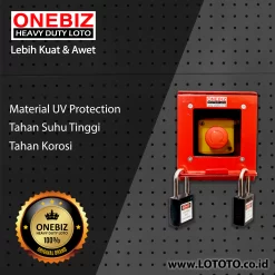 ONEBIZ Heavy Duty LOTO Box Single Device OB05 Loto Box Safety Device Heavy Duty+Emergency Push Button+Padlock