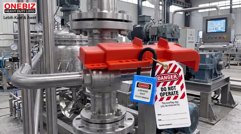 # **Loto untuk Mixer Machine** Mixer machine merupakan peralatan industri yang digunakan untuk mencampurkan berbagai bahan baku menjadi campuran yang homogen sesuai kebutuhan proses produksi. Mesin ini banyak digunakan pada industri makanan dan minuman, farmasi, kimia, kosmetik, serta manufaktur. Dalam operasionalnya, mixer machine memanfaatkan berbagai sumber energi seperti listrik, pneumatik, hidrolik, dan energi mekanik yang dihasilkan oleh poros, blade, maupun sistem penggerak lainnya. Karena memiliki komponen yang berputar dengan tenaga besar, mixer machine dapat menimbulkan risiko serius saat pekerjaan inspeksi, pembersihan, perbaikan, atau perawatan dilakukan. Oleh karena itu, penerapan Lockout Tagout menjadi bagian penting dalam sistem keselamatan kerja. Penggunaan ONEBIZ Heavy Duty Loto membantu memastikan seluruh sumber energi berbahaya dapat diisolasi sebelum pekerjaan maintenance dimulai. ## **Bahaya Energi pada Mixer Machine** Mixer machine memiliki komponen utama berupa blade, agitator, atau pengaduk yang berputar dengan kecepatan tertentu untuk mencampurkan material. Apabila mesin aktif secara tidak sengaja saat teknisi berada di area kerja, risiko cedera serius dapat terjadi akibat kontak langsung dengan komponen yang bergerak. Selain itu, mixer machine juga dapat menyimpan energi pada sistem penggerak, panel kontrol, maupun sistem pneumatik yang digunakan untuk mendukung proses produksi. Energi yang masih tersimpan tersebut berpotensi menyebabkan pergerakan mendadak meskipun mesin telah dihentikan. Oleh sebab itu, seluruh sumber energi harus dikendalikan sebelum pekerjaan dilakukan. ### **Penerapan Lockout Tagout pada Mixer Machine** Lockout Tagout bertujuan untuk mencegah pelepasan energi berbahaya selama pekerjaan berlangsung. Prosedur ini dimulai dengan identifikasi seluruh sumber energi yang terhubung ke mixer machine, dilanjutkan dengan penghentian mesin, isolasi energi, pemasangan perangkat penguncian, dan verifikasi kondisi nol energi. ONEBIZ Heavy Duty Loto membantu perusahaan menerapkan pengendalian energi secara lebih efektif dan terstruktur. Dengan penguncian yang tepat pada setiap titik isolasi energi, risiko aktivasi mesin secara tidak disengaja dapat diminimalkan sehingga pekerjaan maintenance dapat dilakukan dengan lebih aman. ### **Studi Kasus 1: Cedera Saat Membersihkan Tangki Mixer** Sebuah perusahaan makanan melakukan pembersihan rutin pada tangki mixer setelah proses produksi selesai. Operator menghentikan mesin melalui panel kontrol, namun tidak melakukan prosedur Lockout Tagout pada sumber energi utama. Seorang pekerja kemudian memasuki area tangki untuk melakukan pembersihan bagian dalam. Saat pekerjaan berlangsung, mixer aktif kembali akibat adanya gangguan pada sistem kontrol yang masih mendapatkan pasokan energi. Blade pengaduk bergerak secara tiba-tiba dan menyebabkan pekerja mengalami cedera serius. Hasil investigasi menunjukkan bahwa prosedur Lockout Tagout tidak diterapkan sebelum pekerjaan dilakukan. ### **Studi Kasus 2: Keberhasilan Program LOTO pada Area Produksi** Sebuah perusahaan farmasi menerapkan program Lockout Tagout pada seluruh mixer machine yang digunakan dalam proses produksi. Setiap pekerjaan inspeksi dan maintenance diwajibkan menggunakan ONEBIZ Heavy Duty Loto untuk mengamankan seluruh titik isolasi energi sebelum pekerjaan dimulai. Setelah program berjalan secara konsisten, perusahaan berhasil menurunkan potensi insiden yang berkaitan dengan pekerjaan perawatan mesin. Seluruh teknisi dapat bekerja dengan lebih aman karena sumber energi telah diisolasi dan diverifikasi sebelum memasuki area kerja. Program tersebut juga meningkatkan kepatuhan terhadap standar keselamatan kerja perusahaan. **Baca Juga :** ## **Kesimpulan** Loto untuk mixer machine merupakan bagian penting dalam pengendalian energi berbahaya pada peralatan industri yang memiliki komponen berputar dan sumber energi beragam. Risiko kecelakaan dapat terjadi apabila energi tidak diisolasi dengan benar sebelum pekerjaan dilakukan. Penggunaan ONEBIZ Heavy Duty Loto membantu memastikan seluruh proses Lockout Tagout berjalan sesuai prosedur keselamatan kerja. Dengan penerapan yang konsisten, perusahaan dapat meningkatkan perlindungan pekerja, mengurangi risiko kecelakaan, dan menjaga kelancaran operasional mixer machine.