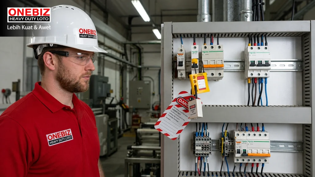 Loto Device Electrical ELCB/RCD/RCCB ONEBIZ untuk Mengunci sumber energi