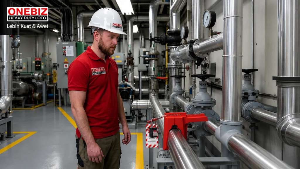 Loto Device Mechanical Ball Valve ONEBIZ untuk Mengunci sumber energi