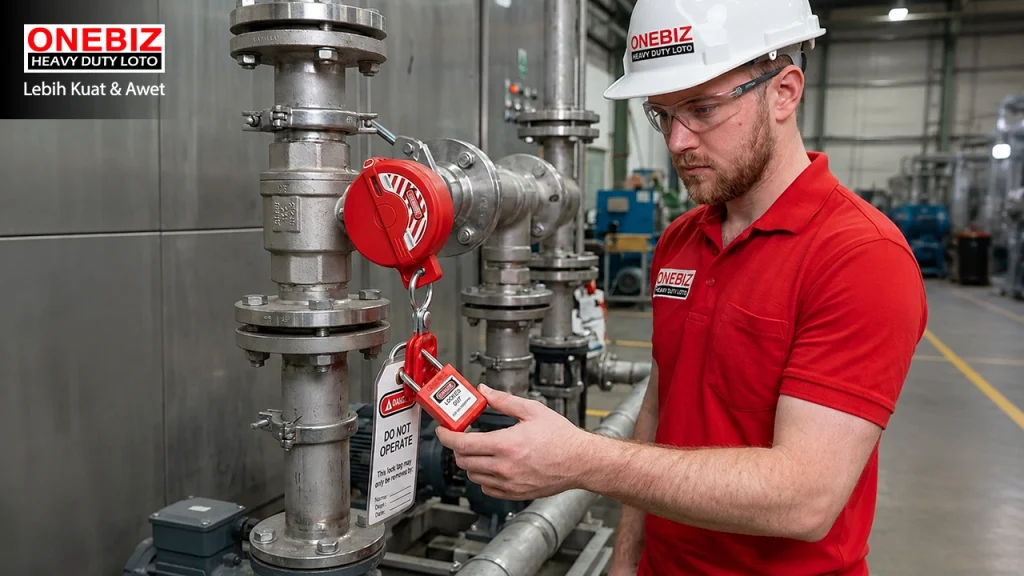 Loto Hasp Double End Steel ONEBIZ untuk Mengunci sumber energi