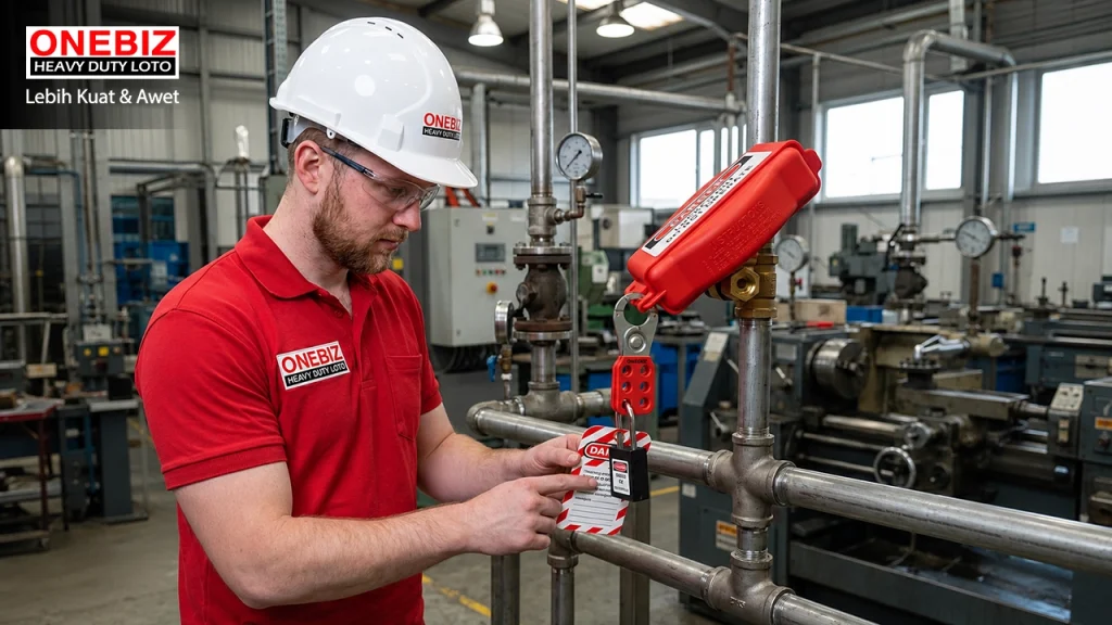 Loto Hasp PA Coated Steel ONEBIZ untuk Mengunci sumber energi
