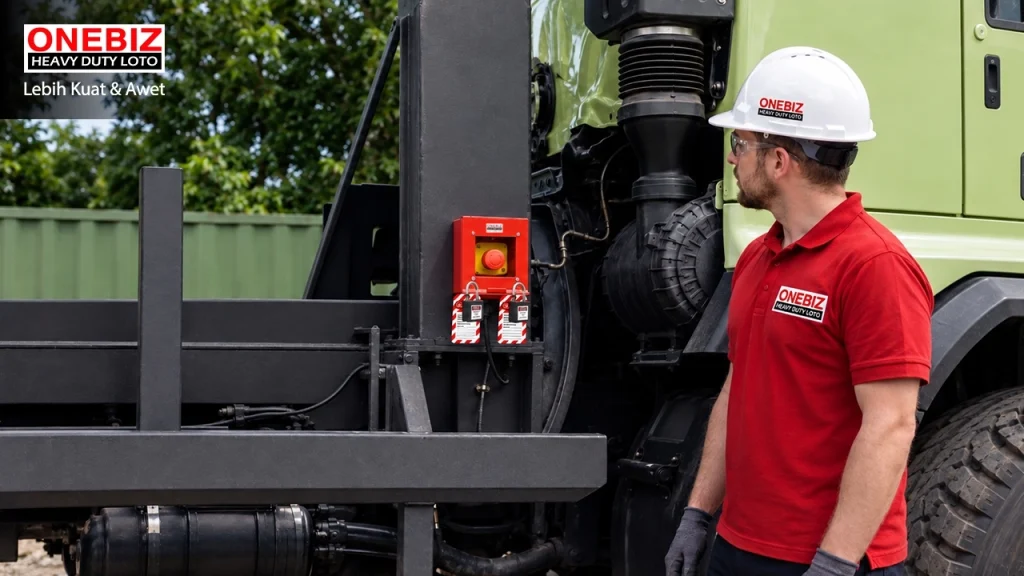 Loto Box Single Device ONEBIZ untuk Mengunci sumber energi