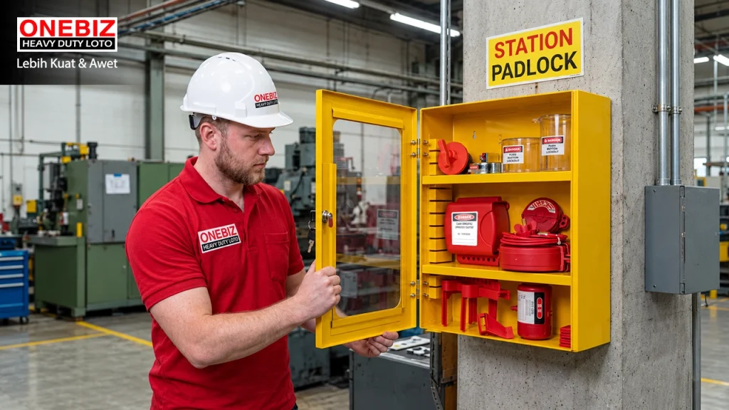 ONEBIZ Loto Station Lockout Management untuk menyimpan Lock Out Tag Out